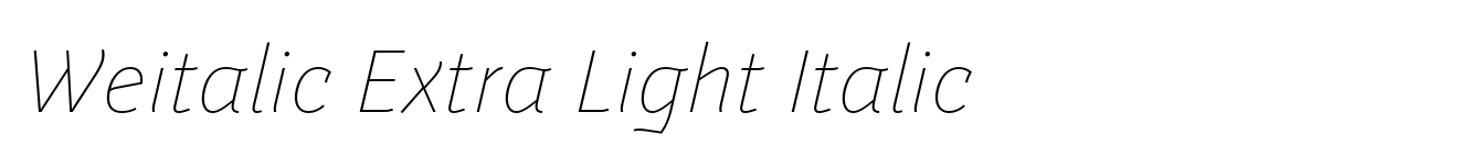 Weitalic Extra Light Italic